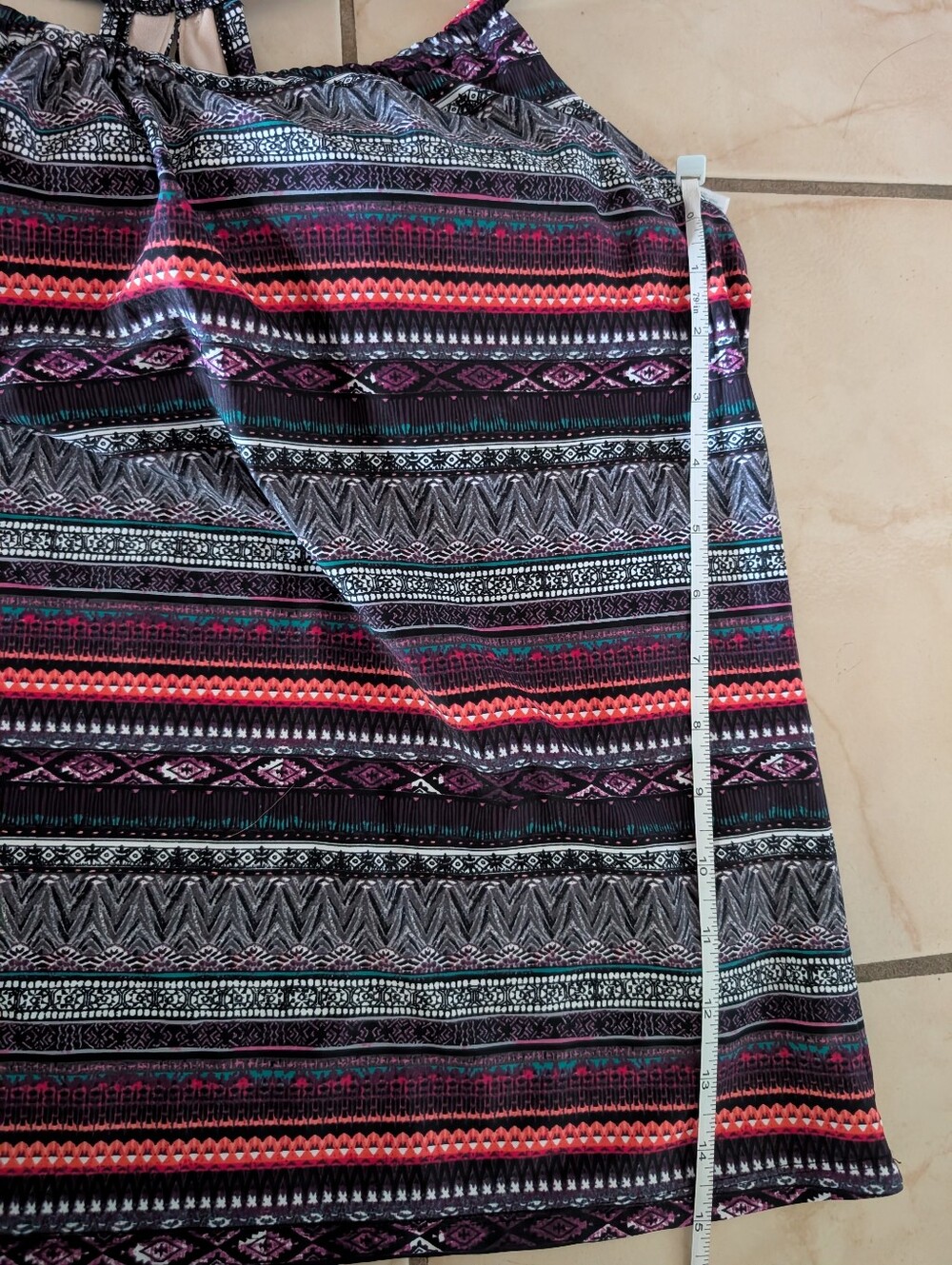 NWT Kona Sol Striped Tribal Print Tankini - Picture 4 of 6